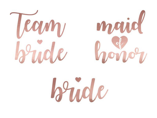 Picture of TEMPORARY TATTOOS BACHELORETTE PARTY ROSE GOLD - 13 PACK